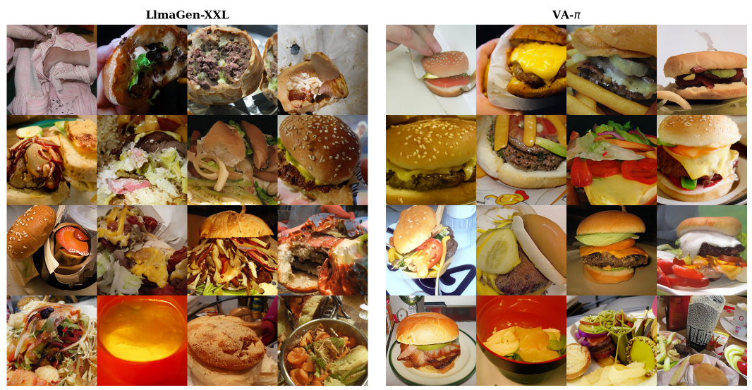 Qualitative comparison on the cheeseburger class